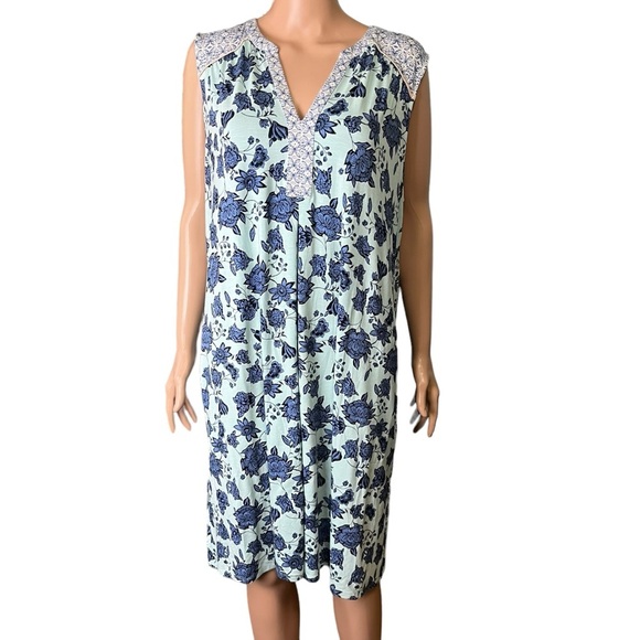 J. Jill Dresses & Skirts - J. Jill Flowy Knit Sleeveless Dress Nostalgic Retro Floral Cottagecbbore XL